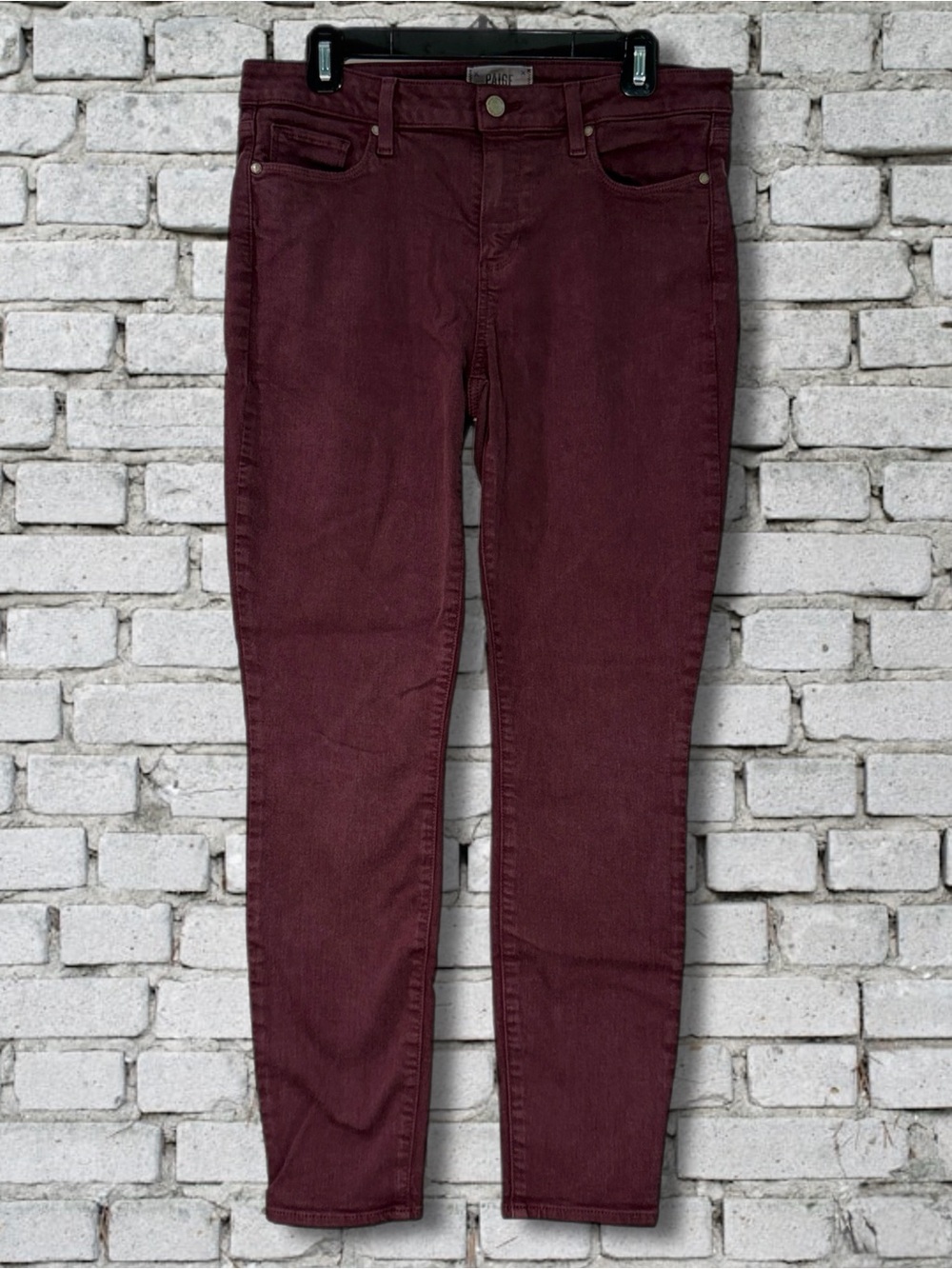 Maroon Paige Verdugo Ankle Pants Size 31